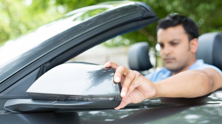 Driver looking at blind spot